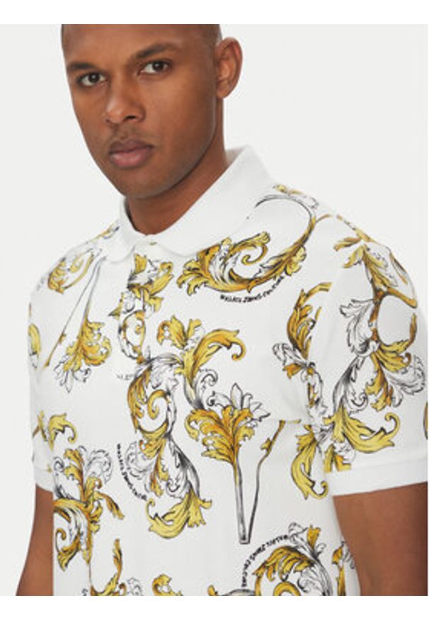 Versace Jeans Couture Polo 78GAG6S0 Biały Regular Fit. Typ kołnierza: polo. Kolor: biały. Materiał: bawełna