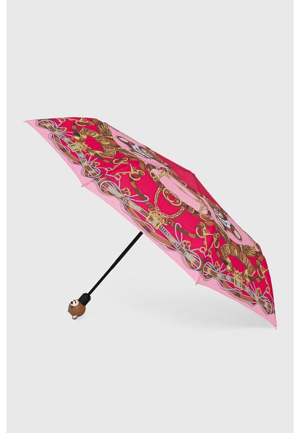 MOSCHINO - Moschino Parasol kolor różowy. Kolor: różowy