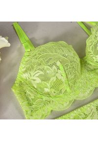 Intica - Komplet koronkowej bielizny z fiszbinami na specjalne okazje Karima. Kolor: zielony. Materiał: koronka. Wzór: koronka #3