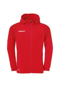 UHLSPORT - Tkana bluza z kapturem dla dzieci Uhlsport Goal 25 Evo. Typ kołnierza: kaptur. Kolor: czerwony, biały, wielokolorowy, czarny