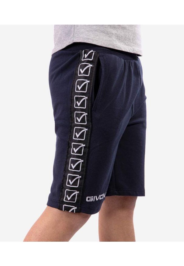 Spodenki sportowe Givova Terry Band Navy, 100% bawełna, rozmiar S. Kolor: wielokolorowy, niebieski, szary. Materiał: bawełna, materiał. Długość: krótkie. Sezon: lato