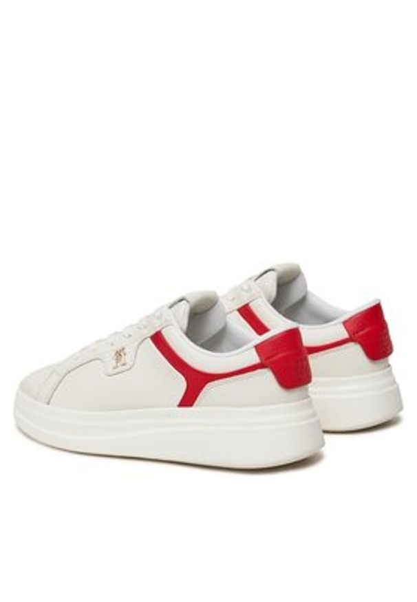 TOMMY HILFIGER - Tommy Hilfiger Sneakersy Pointy Court Sneaker FW0FW07460 Écru. Materiał: skóra