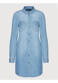 Vero Moda Sukienka jeansowa Silla 10184172 Niebieski Regular Fit. Kolor: niebieski. Materiał: jeans