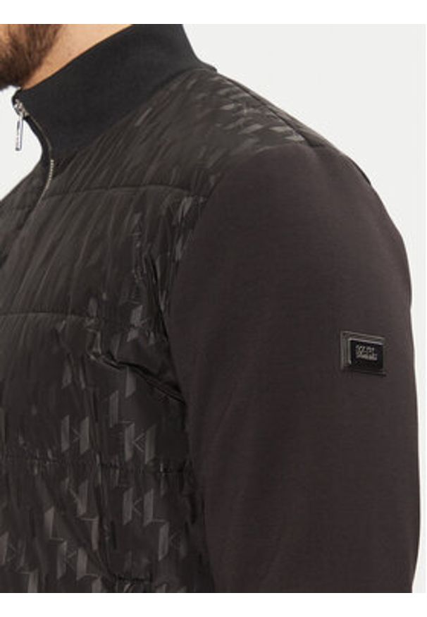 Karl Lagerfeld - KARL LAGERFELD Kurtka przejściowa 505098 551517 Czarny Regular Fit. Typ kołnierza: dekolt w karo. Kolor: czarny. Materiał: syntetyk