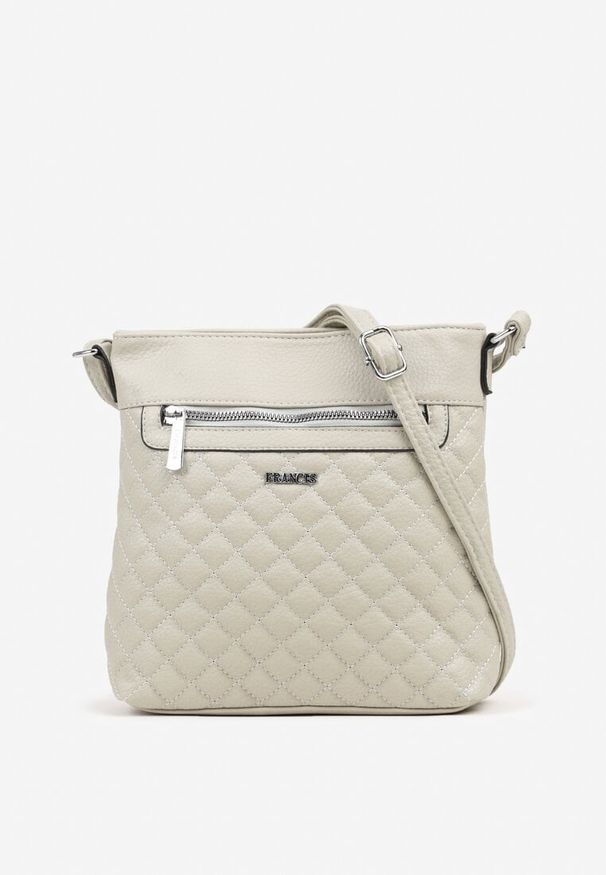 Born2be - Szara Pikowana Torebka Listonoszka z Suwakiem Silendrea. Kolor: szary. Materiał: pikowane. Styl: biznesowy, klasyczny, elegancki, casual