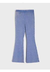 Sinsay - Legginsy flare z efektem sprania - niebieski. Kolor: niebieski