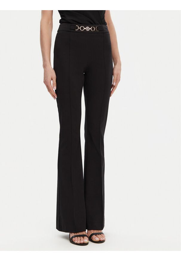 Fracomina Spodnie materiałowe FR25SVA006W51501 Czarny Flare Fit. Kolor: czarny. Materiał: syntetyk, bawełna