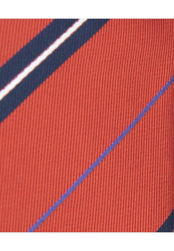 Klasyczny Krawat Klubowy - Alties - Pomarańczowy w Prążek. Kolor: pomarańczowy. Materiał: tkanina. Wzór: prążki. Styl: klasyczny