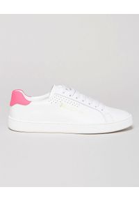 PALM ANGELS - Skórzane sneakersy z logo. Kolor: biały. Materiał: skóra. Szerokość cholewki: normalna. Wzór: aplikacja #5