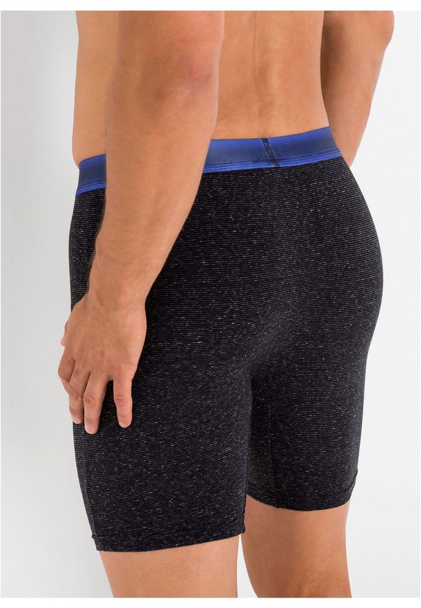 bonprix - Długie bokserki o dopasowanym kroju z bawełną (2 pary). Kolor: szary. Materiał: bawełna, materiał. Długość: długie