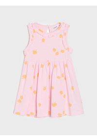 Sinsay - Bawełniana sukienka dresowa z motywem cytryn - różowy. Kolor: różowy. Materiał: bawełna, dresówka #1