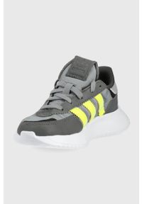 adidas Originals buty dziecięce Retropy GZ0853 kolor szary. Nosek buta: okrągły. Zapięcie: sznurówki. Kolor: szary. Materiał: guma. Wzór: nadruk #2