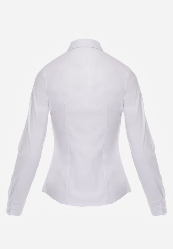 Renee - Biała Klasyczna Koszula Zapinana na Guziki Vikria. Okazja: na co dzień, na randkę. Kolor: biały. Materiał: jeans. Długość rękawa: długi rękaw. Długość: długie. Wzór: aplikacja. Styl: klasyczny