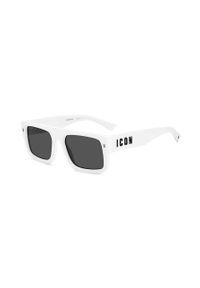 DSQUARED2 okulary przeciwsłoneczne męskie kolor biały. Kształt: prostokątne. Kolor: biały #6