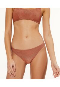 Donna Majtki Kąpielowe Bikini - 42 - Miedziany - Etam. Kolor: brązowy. Materiał: żakard, materiał #1