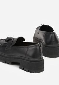 Born2be - Czarne Mokasyny na Grubej Podeszwie z Frędzlami Sewolia. Kolor: czarny. Materiał: jeans #3