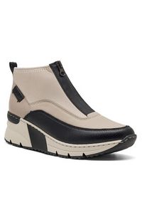Rieker Botki N6352-60 Beżowy. Kolor: beżowy. Materiał: materiał #7