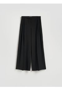 Reserved - Spodnie z szerokimi nogawkami - czarny. Kolor: czarny. Materiał: tkanina, wiskoza #1