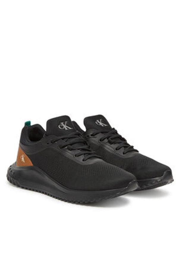 Calvin Klein Jeans Sneakersy Eva Runner Tech Knit YM0YM01293 Czarny. Kolor: czarny. Materiał: materiał