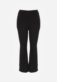 Renee - Czarne Dresowe Spodnie Flare z Gumką w Pasie Efranaria. Okazja: na co dzień. Kolor: czarny. Materiał: dresówka. Styl: casual #3