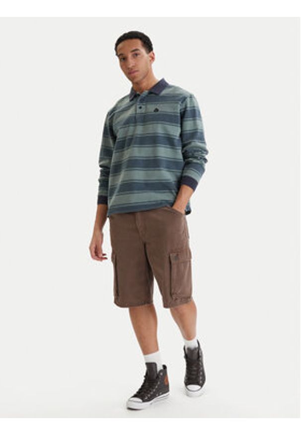 RVCA Polo KSL 23A033504 Zielony Regular Fit. Typ kołnierza: polo. Kolor: zielony. Materiał: bawełna