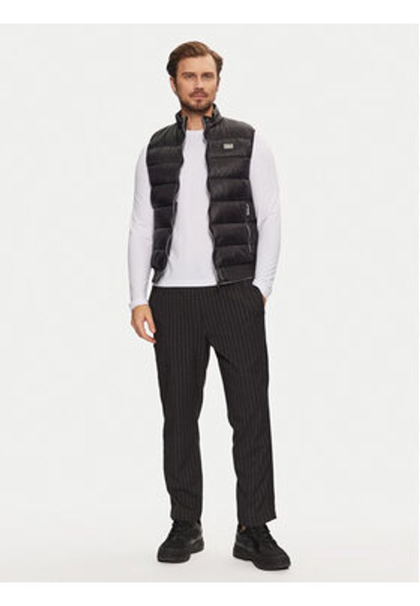 Karl Lagerfeld - KARL LAGERFELD Bezrękawnik 505091 551590 Czarny Regular Fit. Typ kołnierza: dekolt w karo. Kolor: czarny. Materiał: syntetyk. Długość rękawa: bez rękawów