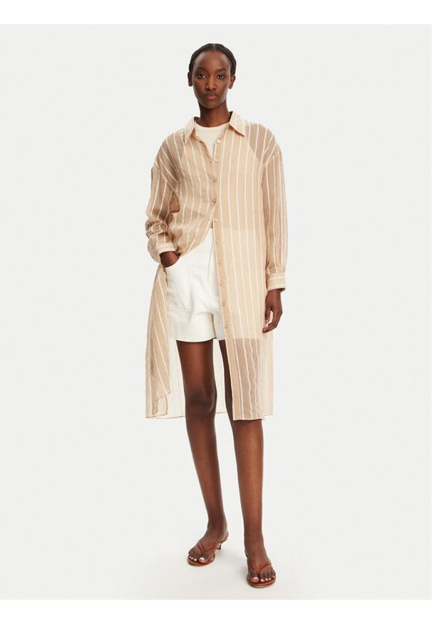 LOLA CASADEMUNT Koszula LS2515045 Beżowy Relaxed Fit. Kolor: beżowy. Materiał: lyocell