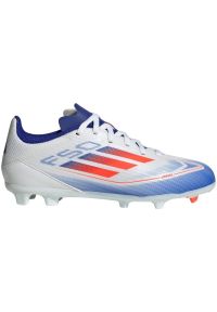 Adidas - Buty piłkarskie adidas F50 League FG/MG IF1367 białe. Zapięcie: sznurówki. Kolor: biały. Materiał: materiał. Szerokość cholewki: normalna. Wzór: nadruk. Sport: piłka nożna #1