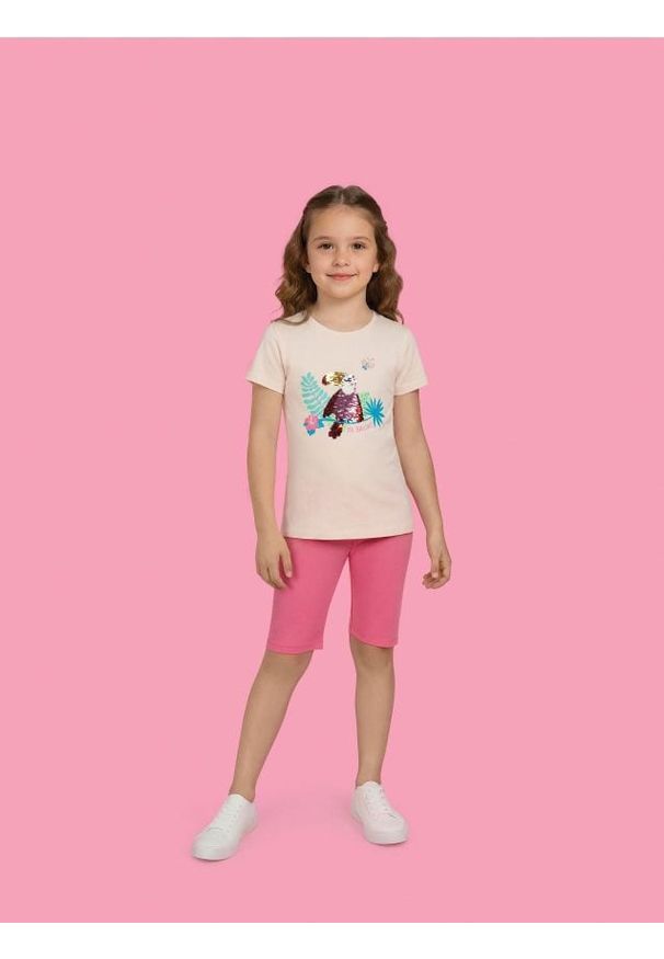 Sinsay - Koszulka z cekinową aplikacją - kremowy. Kolor: kremowy. Wzór: aplikacja