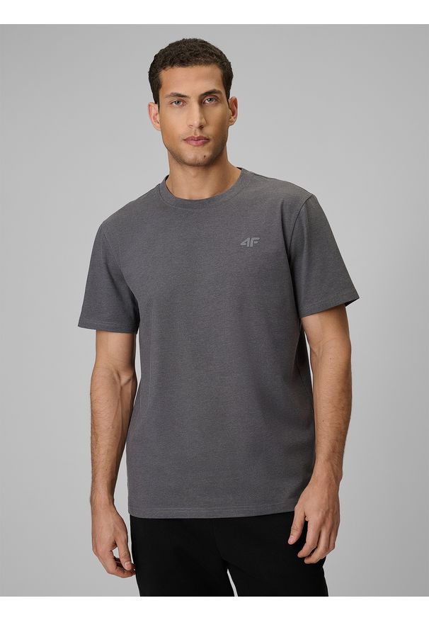 4f - 4F T-shirt regular gładki męski (2-pack) - multikolor L. Okazja: na co dzień. Kolor: wielokolorowy. Materiał: materiał. Wzór: gładki. Styl: klasyczny, casual