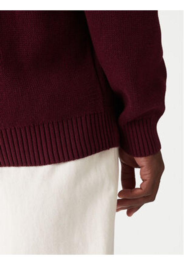 Adidas - adidas Sweter JX8215 Bordowy Regular Fit. Kolor: czerwony. Materiał: bawełna