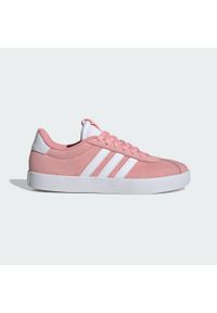 Adidas - Buty VL Court 3.0. Kolor: biały, wielokolorowy, różowy. Materiał: zamsz, skóra