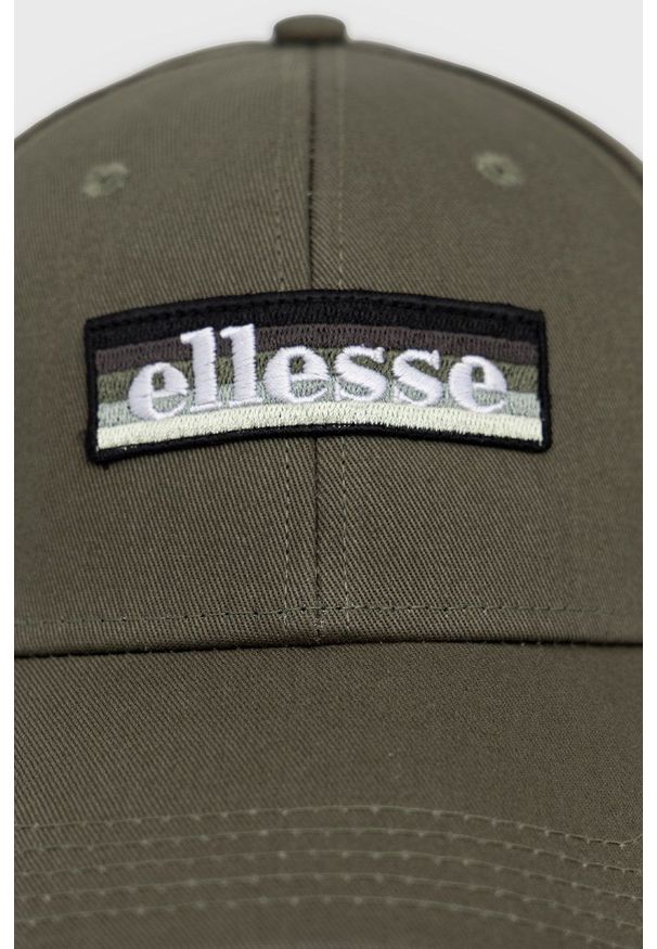Ellesse Czapka bawełniana kolor zielony z aplikacją. Kolor: zielony. Materiał: bawełna. Wzór: aplikacja