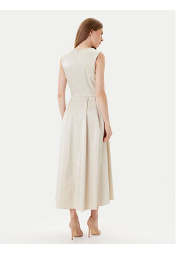 Rinascimento Sukienka koktajlowa CFC0125066003 Beżowy Regular Fit. Kolor: beżowy. Materiał: bawełna. Styl: wizytowy