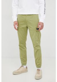 Calvin Klein Jeans spodnie męskie kolor zielony proste. Kolor: zielony