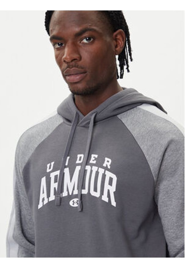 Under Armour Bluza Ua Rival Fleece Colorblock 6003958 Szary Loose Fit. Kolor: szary. Materiał: bawełna