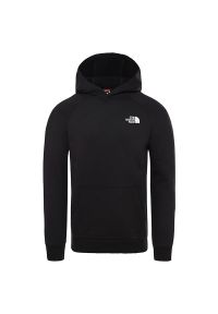 Bluza The North Face Raglan Red Box 0A2ZWUKY41 - czarna. Okazja: na co dzień. Typ kołnierza: kaptur. Kolor: czarny. Materiał: bawełna. Długość rękawa: raglanowy rękaw. Wzór: aplikacja. Styl: klasyczny, sportowy, casual