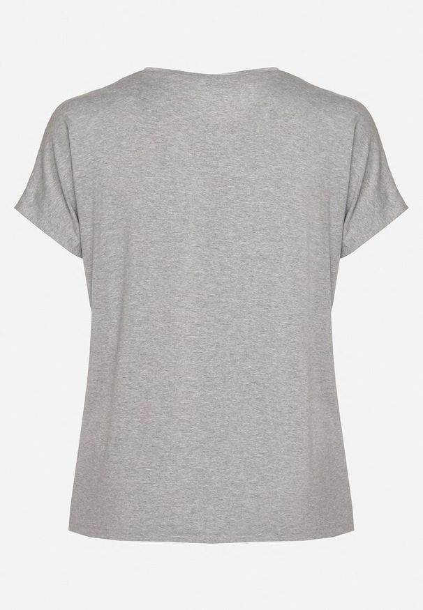 Born2be - Szary Klasyczny Bawełniany T-shirt z Nadrukiem Wiloa. Kolor: szary. Materiał: bawełna. Wzór: nadruk. Styl: klasyczny