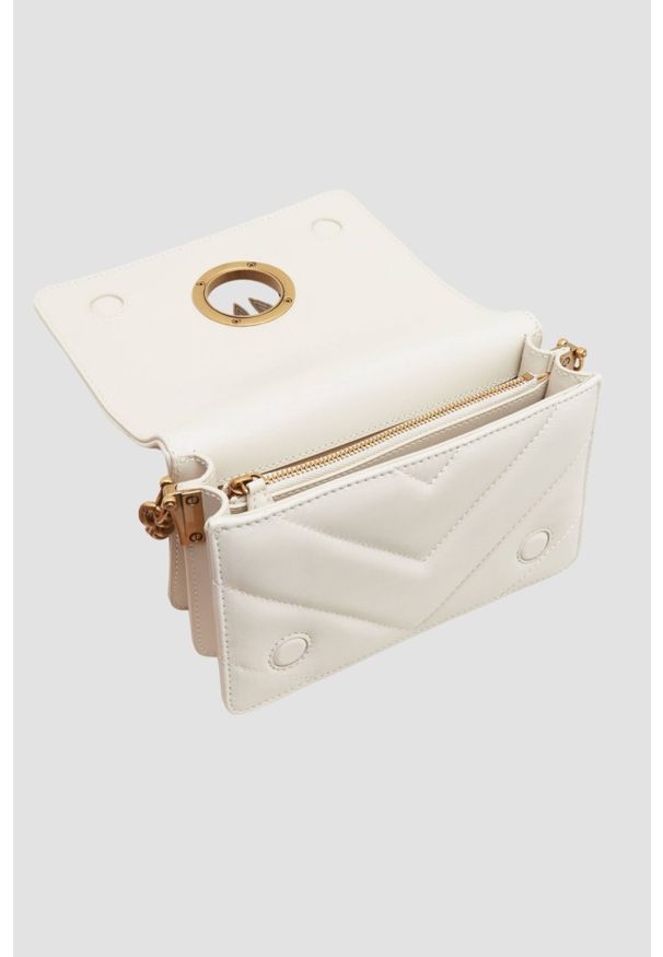 Pinko - PINKO Beżowa kopertówka Love Click Mini AW25. Kolor: beżowy. Materiał: skórzane. Styl: wizytowy, elegancki, casual