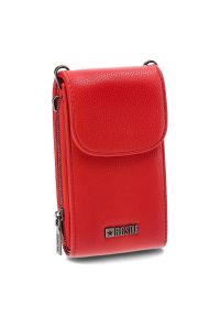 Big Star Accessories - Torba damska Big Star, typu phone bag wykonana z miękkiej ziarnistej skóry ekologicznej, czerwona, JJ574123. Kolor: czerwony. Materiał: skóra ekologiczna #6