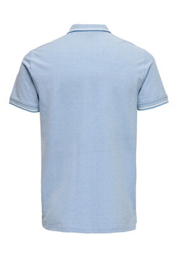 Only & Sons Polo Fletcher 22024827 Błękitny Regular Fit. Typ kołnierza: polo. Kolor: niebieski. Materiał: bawełna