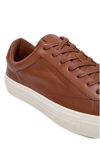 TOMMY HILFIGER - Tommy Hilfiger Sneakersy Premium Dress Cupsole Cognac FM0FM05771 Brązowy. Kolor: brązowy. Materiał: skóra #4