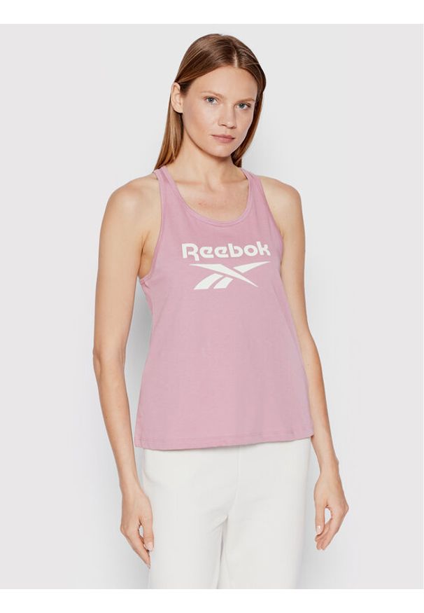 Reebok Top Identity HN6866 Fioletowy Relaxed Fit. Kolor: fioletowy. Materiał: bawełna