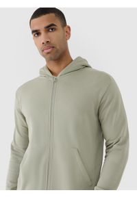 4f - 4F Bluza dresowa rozpinana z kapturem męska - khaki XXL. Okazja: na co dzień. Typ kołnierza: kaptur. Kolor: oliwkowy, brązowy, wielokolorowy. Materiał: dresówka. Wzór: gładki, ze splotem. Styl: sportowy, casual