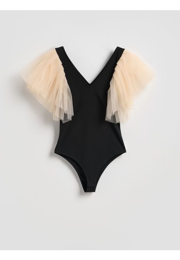 Reserved - Body z ozdobnymi rękawami - wielobarwny. Materiał: bawełna