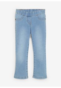 bonprix - Dżinsy bootcut ze średnim stanem i elastyczną gumką w talii. Kolor: niebieski