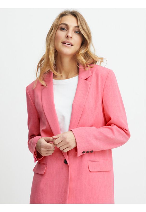 Fransa Marynarka 20611135 Różowy Loose Fit. Kolor: różowy. Materiał: syntetyk