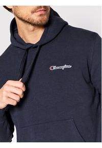 Champion Bluza Small Script Logo Heavy 217064 Granatowy Regular Fit. Kolor: niebieski. Materiał: bawełna #5