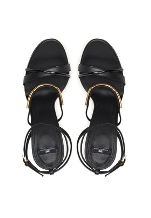 Elisabetta Franchi Sandały SA-14C-57E2-V620 Czarny. Kolor: czarny. Materiał: skóra