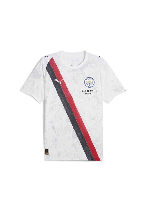 Puma - Męska koszulka KIDSUPER × MANCHESTER CITY PUMA. Kolor: biały, wielokolorowy, czarny